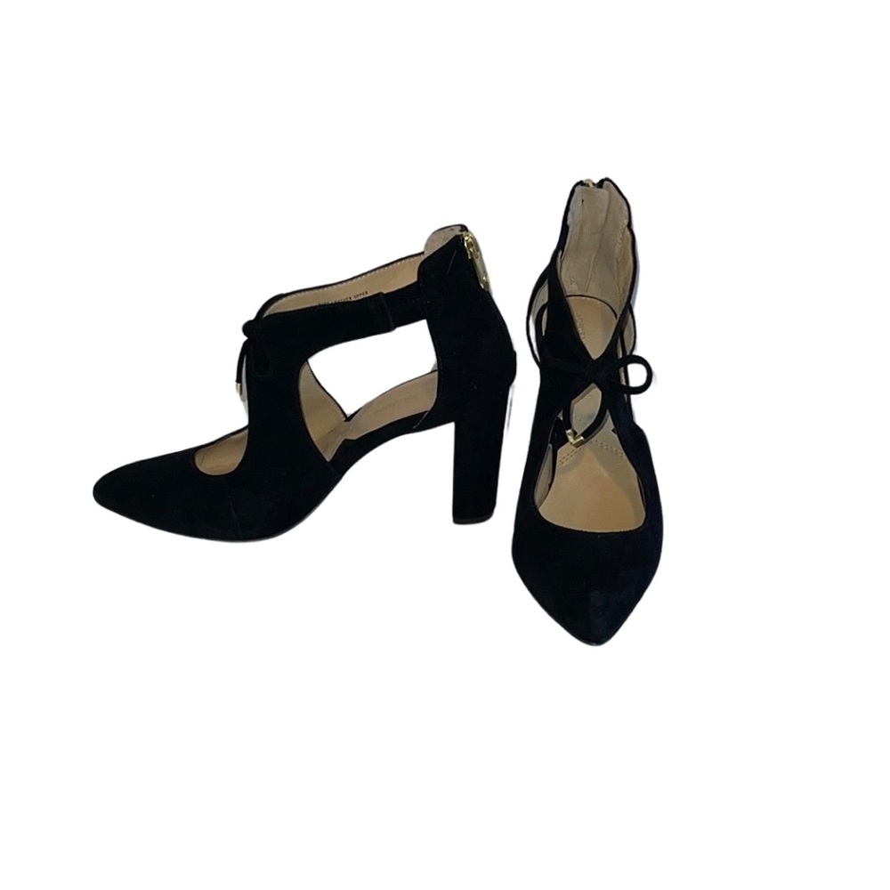 Adrienne Vittadini Black Suede Block Heels